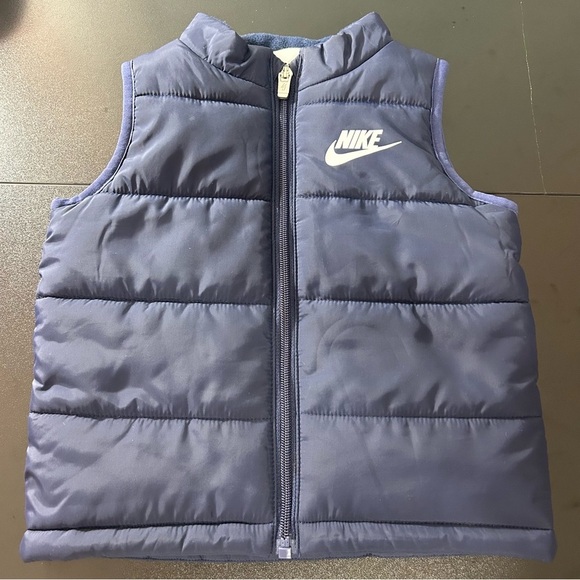 NIKE Lot of 2 Vests Boys Full Zip Navy & Olive Green With NIKE Graphic Sz 18 Mth - Picture 4 of 7